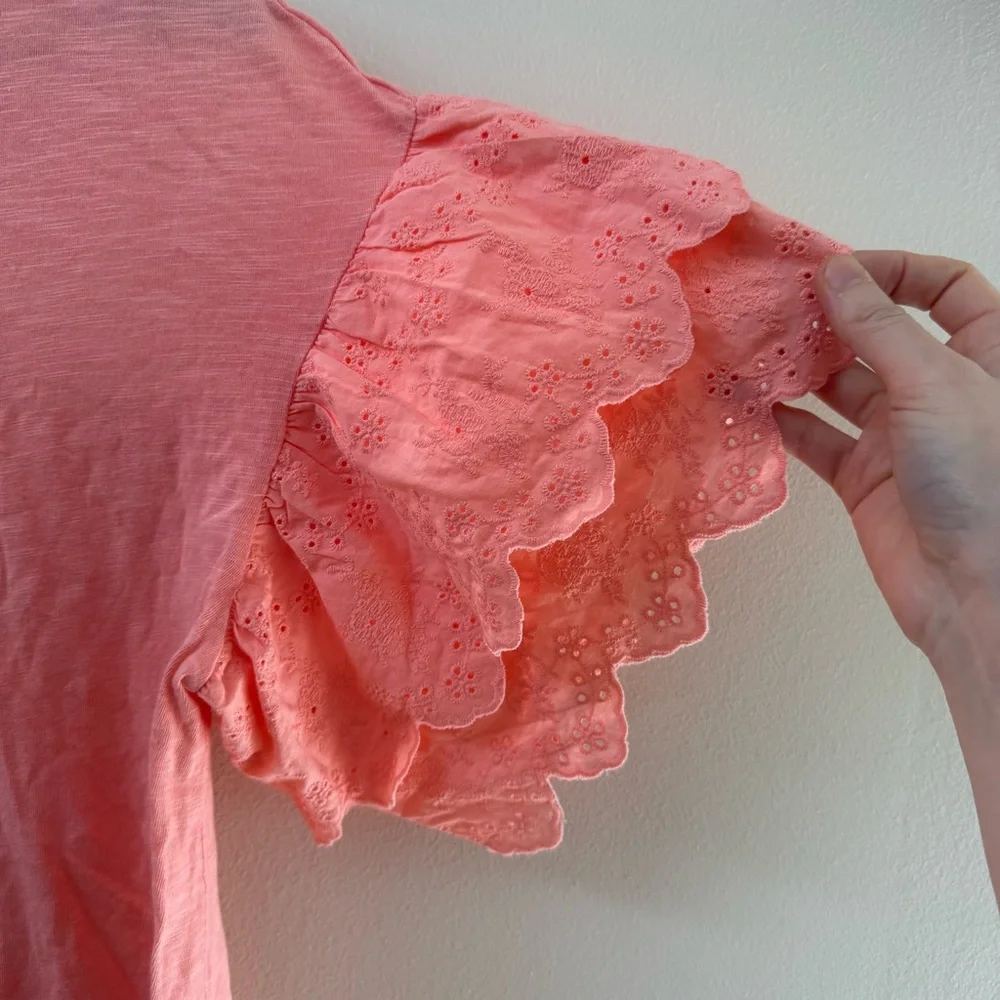 Isabel Maternity Pink Ruffle Sleeve Top - Picture 6 of 7